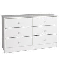 Prepac – Commode à 6 tiroirs Astrid, blanc-Dimensions une fois l’item assemblé : 47,25 larg. x 28,25 haut. x 16 prof. (po)