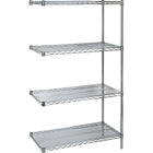 Kleton - Étagères Robustes En Treillis Chromaté, Ensemble Ajout, Tiers 5, 48po La X 74po H X 24po P-Profondeur 24po