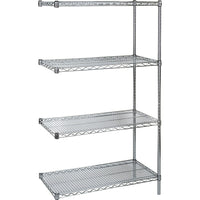 Kleton - Étagères Robustes En Treillis Chromaté, Ensemble Ajout, Tiers 5, 48po La X 74po H X 24po P-Profondeur 24po