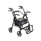 Drive Medical - Fauteuil de transport/rollator Duet noir-Combine les caractéristiques d’un rollator et d’un fauteuil de transport en un seul appareil. Une personne peut marcher seule sans aide ou se faire pousser en toute sécurité par un accompagnateur