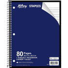 Hilroy – Cahier de notes à 1 sujet, 10 1/2 po x 8 po, 80 pages - couleurs variées-Perforé à 3 trous; feuilles réglées de 7 mm