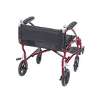 Drive Medical - Fauteuil de transport ultra léger Fly-Lite, bordeaux-Poche de transport sur le dossier comprise dans la livraison