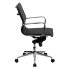 Nicer Interior - chaise de bureau à dossier bas de style groupe nervuré - noir-Le design contemporain à dossier bas offre style et mobilité