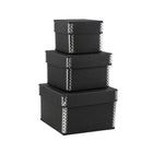 Jam Paper - Ensemble de boîtes gigognes - Petit, Moyen et Grand - Kraft noir - Paquet de 3-Couleur : Ensemble de boîtes emboîtables en brun kraft noir