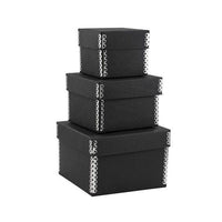 Jam Paper - Ensemble de boîtes gigognes - Petit, Moyen et Grand - Kraft noir - Paquet de 3-Couleur : Ensemble de boîtes emboîtables en brun kraft noir