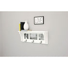 nexxt – Étagère murale Riley FN00397-3INT et cadres, 3 crochets, 18,5 x 7 po, pour 2 photos de 4 x 4 po et 1 de 4 x 6 po, blanc-Dimensions du produit : 7 haut. x 18,75 larg. x 4 prof. (po) ; capacité de support maximale de 10 lb
