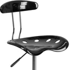 Flash Furniture – Tabouret de dessinateur éclatant de 30,5 po avec siège tracteur, noir (LF215BLACK)-Réglage pneumatique de la hauteur du siège
