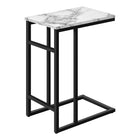 Monarch Specialties - 2173 Table D'Appoint - 24 po H/Marbre Blanc/Metal Noir-Pour plus de modernite dans votre salon, salle familiale, bureau ou chambre a coucher, cette elegante table d'appoint en metal noir atteindra vos attentes