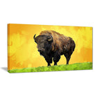 Designart – Lone Bison, impression sur toile jaune, 5 panneaux (PT2328-32-16)-Impression