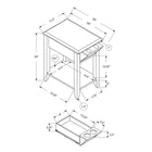 Monarch Specialties - 3197 Table D'Appoint - 23 po H/Espresso Avec Support A Verre-Plateau supérieur spacieux avec une étagère inférieure pour du rangement supplémentaire