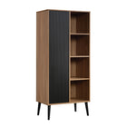 Sauder - La Collection Ambleside™ 26 po Meuble de rangement - Finition Serene Walnut™-Quatre étagères réglables et deux étagères fixes.   