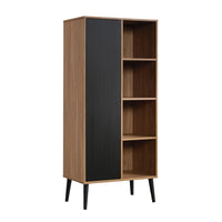 Sauder - La Collection Ambleside™ 26 po Meuble de rangement - Finition Serene Walnut™-Quatre étagères réglables et deux étagères fixes.   