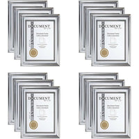 CTG – Cadre métallique pour document (8,5 po x 11 po), 12 pièces, argent-Ensemble: Livré dans un ensemble de 12 cadres de documents au total, idéal pour un usage commercial, de bureau ou scolaire (tous de la même couleur)
