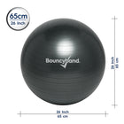 Bouncyband Balle d'équilibre, 65cm, Gris Foncé-Fournit une sortie pour l’excès d’énergie allégeant l’anxiété, le stress et l’ennui