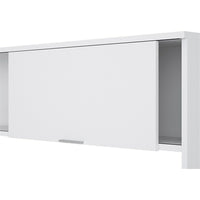 Bestar – Étagère de la collection Pro Linea, blanc-Avec une grande portière coulissante