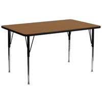 Flash Furniture – Table d’activités rectangulaire, surface stratifiée de 30 x 72 (po) et pattes standards ajustables, chêne-Table d'activités rectangulaire populaire