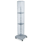 Azar Displays – Présentoir à panneaux perforés emboîtables et à roulettes, 8 x 8 x 60 po, transparent (703390-CLR)-Fonctionne très bien avec la gamme de crochets et accessoires d’Azar Displays