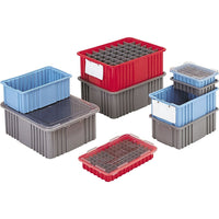 Lewis Bins+ – Contenants Stack-N-NestMD Plexton, 16,5 x 10,9 x 7 (po), gris, 4/paquet-Grandes surfaces planes sur les quatre côtés pour faciliter l’identification du contenu