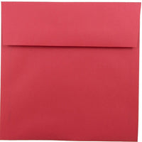 JAM Paper Enveloppes carrées Brite Hue de 8,5 po, rouge festif, 50/paquet-Enveloppes carrées Brite Hue en papier rouge festif