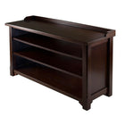 Winsome - Banc de rangement Dayton avec tablettes, fini noyer antique-Sert de banc et de rangement pour chaussures