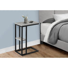 Monarch Specialties - 3671 Table D'Appoint - 25 po H/Gris/Metal Noir-Assemblage requis: des instructions illustrees et tout le materiel sont fournis pour plus de commodite (des outils supplementaires peuvent être necessaires)