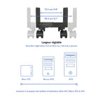 ShoppingAll - Support tour d'ordinateur mobile réglable - Noir-Largeur ajustable : La largeur peut être ajustée entre 12,3cm et 20,8cm (4,8-8,1") pour s'adapter parfaitement à la plupart des tours d'ordinateur.