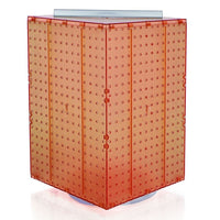 Azar Displays – Présentoir rotatif à panneaux perforés sur 14 côtés, 20 x 14 x 4 (po), orange translucide (701414-ORG)-Présentoir emboîtable à 4 côtés qui repose sur une base rotative de 12 po de diamètre