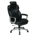 Office Star Worksmart - Fauteuil de luxe avec repose-tête ajustable, noir-Support lombaire intégré