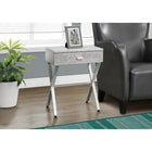 Monarch Specialties - 3264 Table D'Appoint - 24 po H/Gris Cimente/Metal Chrome-Dimensions : 22 x 18 x 12