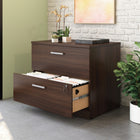 Sauder - La Collection Affirm Classeur latéral - Finition Noble Elm-Surface supérieure avec revêtement en mélamine est résistant à la chaleur, taches et éraflures.