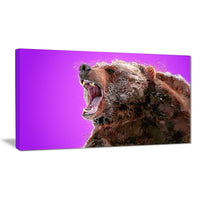 Designart – Imprimé sur toile, violet, méfiez-vous de l’ours, 5 panneaux (PT2343-32-16)-Impression
