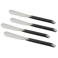 Elegance – Couteaux à pâté Gibraltar, noir mat/acier inoxydable, 4/paquet (70005)-Quatre couteaux à pâté/beurre