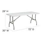 Flash Furniture – Table pliante à 2 battants de 30 x 72 po, plastique blanc (RB3072FH)-Dessus imperméable, résistant aux impacts et aux taches