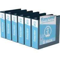 Davis Group Super offre Easyview, Reliure View à anneaux ronds 3 po, personnalisable, paquet de 6 - Bleu Marine-3 Reliure À Anneaux