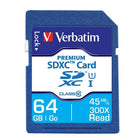 Verbatim - Carte mémoire SDXC Premium 64Go, UHS-I Classe 10 (44024)-Carte mémoire SDXC de luxe 