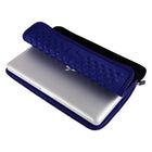 Housse de Protection Ordinateur, suède, Vangoddy Pochette PC Portable Ultrabook Sacoche Laptop Compatible 15,6 po, Noir et Bleu-Dimensions du boîtier intérieur 15 X 10,25 pouces