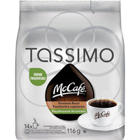 Tassimo Café décaféiné de torréfaction supérieure McCafé - capsules T-Disc - paquet de 14-Notre café décaféiné à torréfaction supérieure mi-noire est fait à 100 % de grains arabica de qualité supérieure, offrant une saveur riche et parfaitement équilibrée