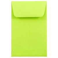 JAM Paper - Enveloppes à monnaie no 1, 2,25 x 3,5 po, vert lime intense Brite Hue, 500/paquet-Enveloppes à monnaie