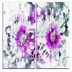 Designart – Art imprimé sur toile, marguerites violettes et blanches, 40 larg. x 40 haut. (po), 2 panneaux (PT3407-2-40-40)-Impression