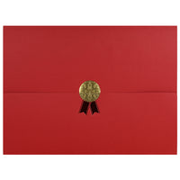 St. James - Porte-certificats/porte-documents - Sceau d'or avec ruban rouge - rouge - paquet de 5-Ajoutez une touche d'élégance, de cérémonie et de sincérité à l'attribution de reconnaissance