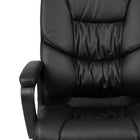 Flash Furniture Chaise de bureau pivotante LeatherSoft-Big & Tall 400 lb. Rated - Noir (CX1179HBK)-Le bouton de réglage de la tension d'inclinaison ajuste la résistance à l'inclinaison vers l'arrière du fauteuil