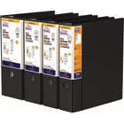 Davis Group − Reliure de luxe QuickFit de 4 pouces − 3 anneaux en D − format lettre − noir-Anneaux en D verrouillables à chargement rapide