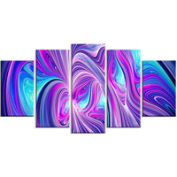 Designart – Impression contemporaine sur toile, merveille bleu et violet, 5 panneaux (PT3070-373)-Impression