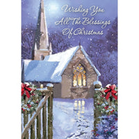 Carte de Noël, Blessed Christmas (anglais), Église, 18/paquet-Imprimé sur papier cartonné couché de haute qualité