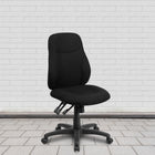 Flash Furniture - Chaise de travail pivotante ergonomique et polyvalente, dossier moyen, tissu noir (BT90297M)-Réglage de l'angle du dossier à verrouillage infini