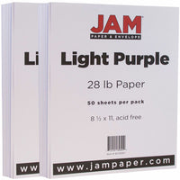 JAM Paper - Papier mat - 8,5" x 11" - 28 lb Violet clair - 50 feuilles/paquet-Couleur : violet clair | Faites ressortir votre travail avec du papier Colouré de qualité supérieure.