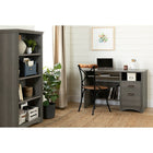 South Shore - Bibliothèque Gascony à 4 tablettes, érable gris (11930)-Quatre espaces de rangement ouvert pratiques et accessibles, séparés par une tablette fixe et deux ajustables (chacune peut supporter 25 lb)
