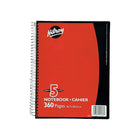 Hilroy - Cahier de notes 5 sujets, 10-1/2 po x 8 po, variés, 360 pages,-Feuilles lignées blanches de 7 mm avec marges pour des notes lisibles