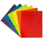 JAM PaperMD – Chemises de présentation scolaire à 3 trous et à 2 pochettes plastifiées et lustrées, couleurs variées, 6/paquet-Chemises en papier cartonné lustré assorties