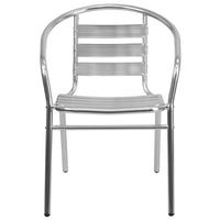 Flash Furniture – Chaise empilable commerciale avec dossier à 3 traverses, int/ext, aluminium (TLH017B)-Chaise de café empilable